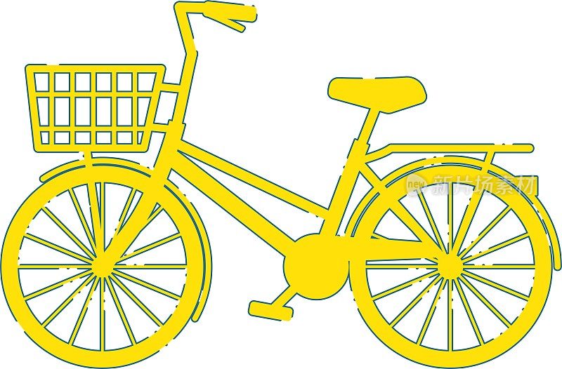 带有模糊线的简单自行车的插图/插图材料(矢量插图)